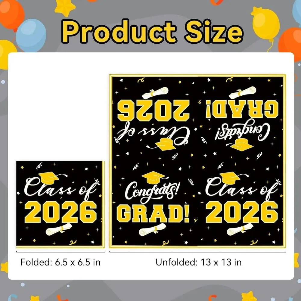 Class of 2026 Graduation Party Decor Bundle Banner Napkins Centerpieces Set